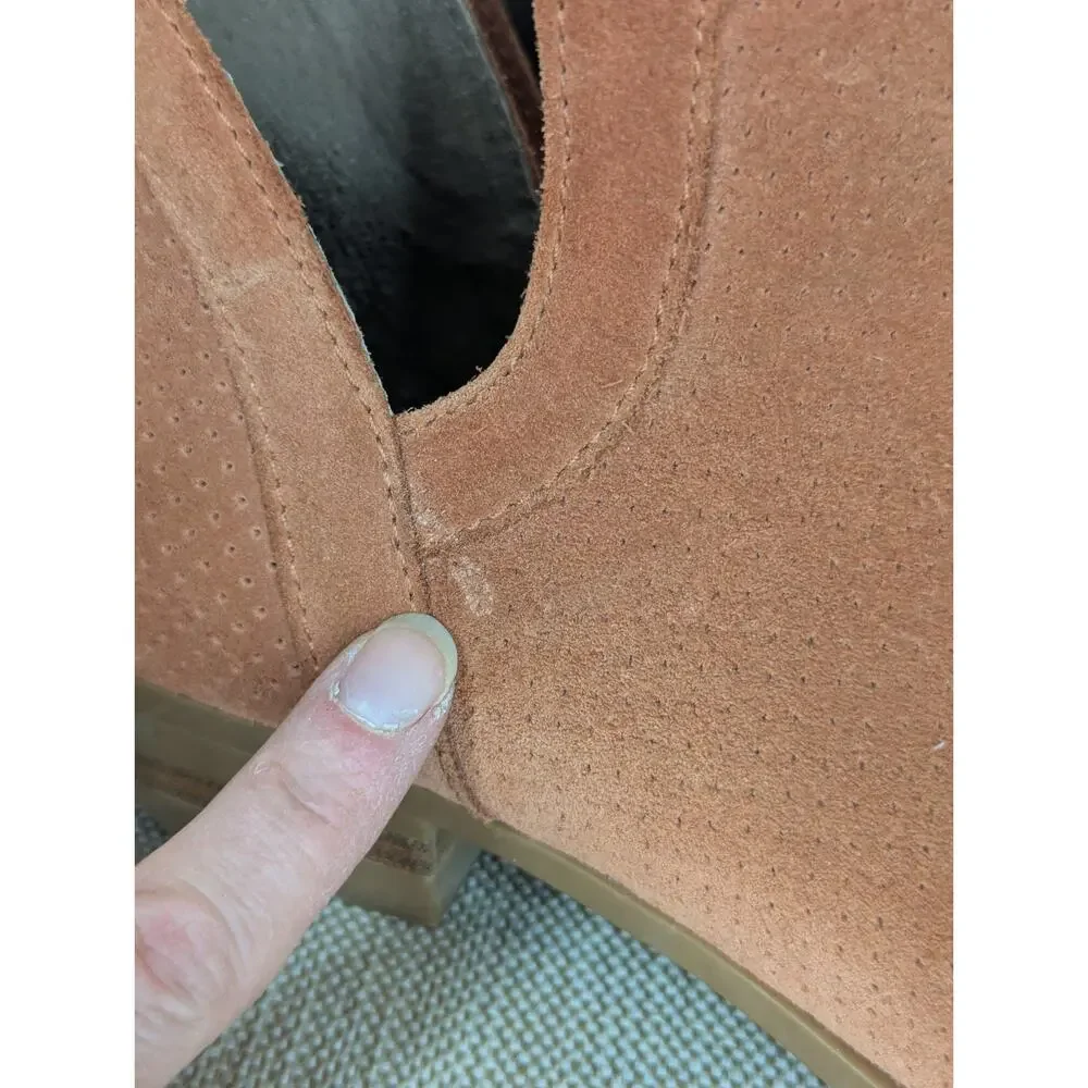 Sorel Booties Womens Size 10 Lolla Suede Leather Cut Out Boot Ankle Rust/Brown - Picture 8 of 10
